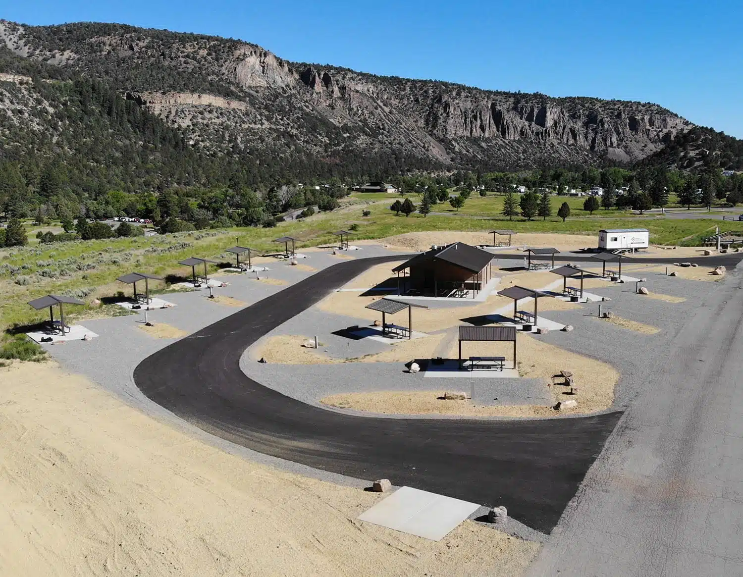 Volunteer campground with new roadway